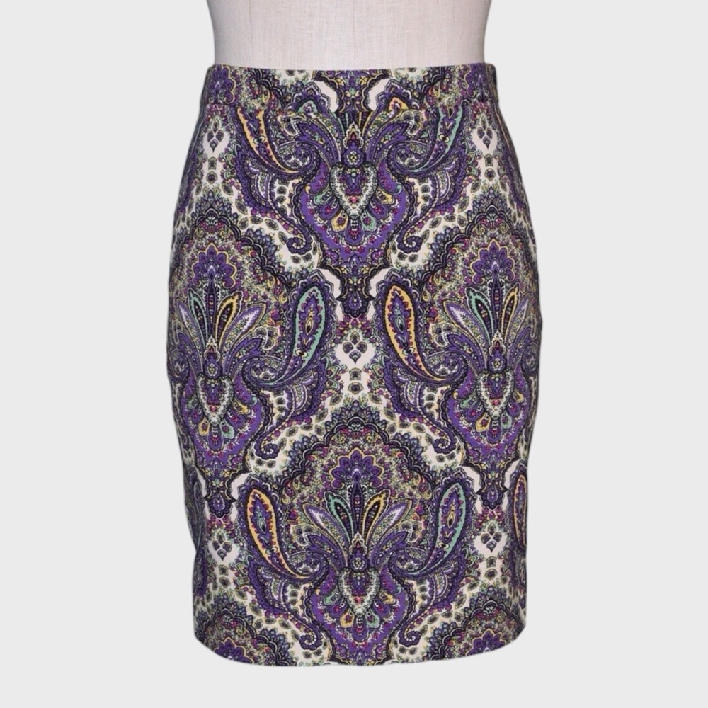 J. Crew Multicolor Paisley Pencil Skirt No2